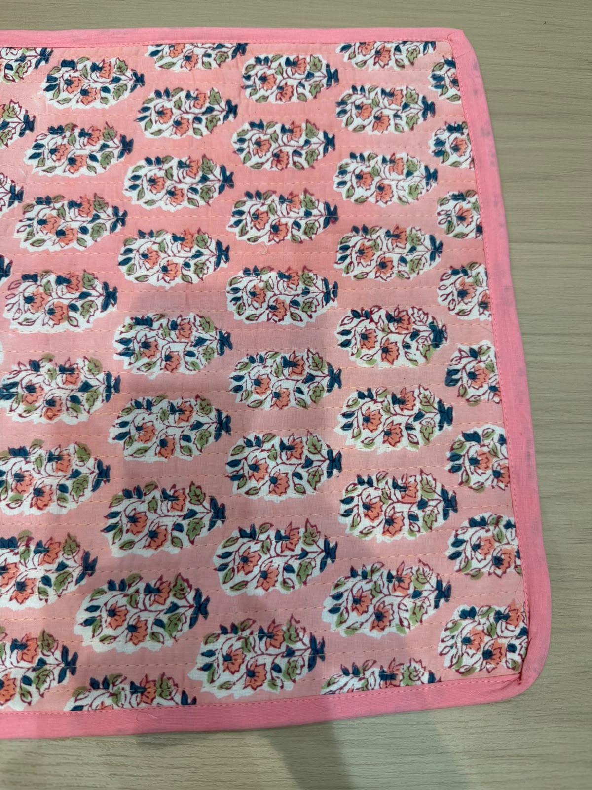 Cotton Quilted Dining Mat Set with Napkins