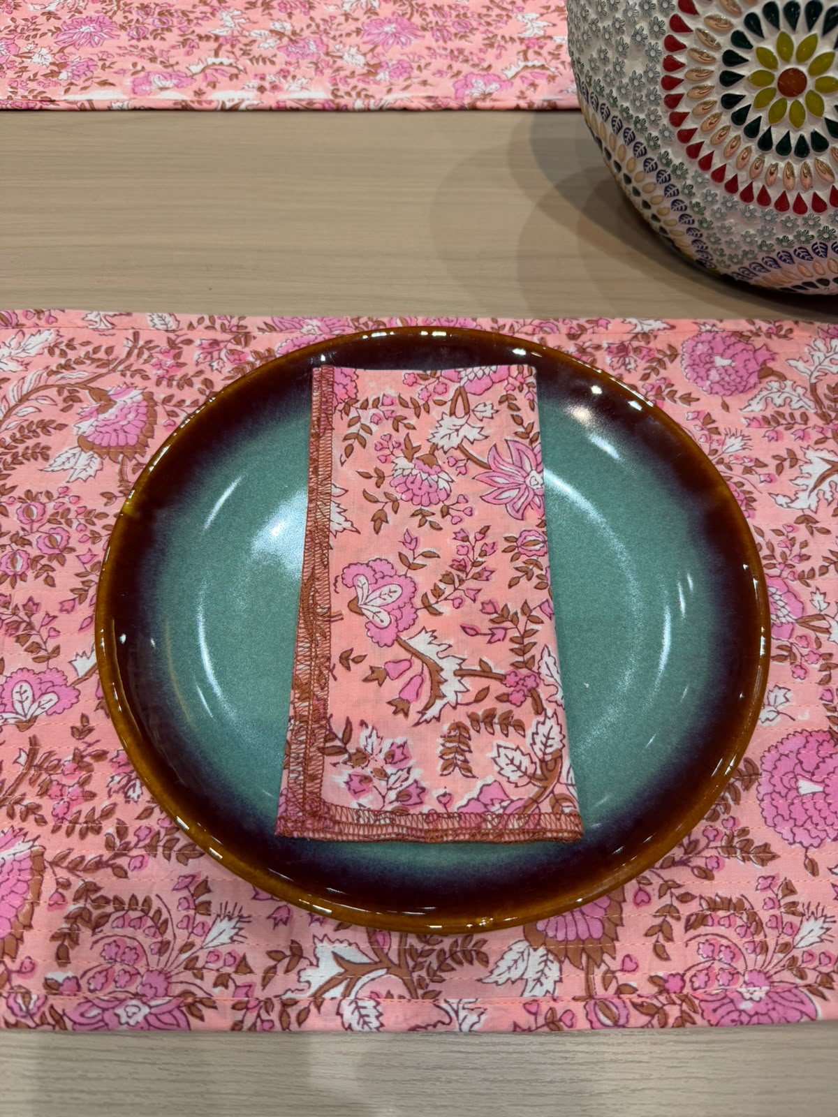 Cotton Quilted Dining Mat Set with Napkins