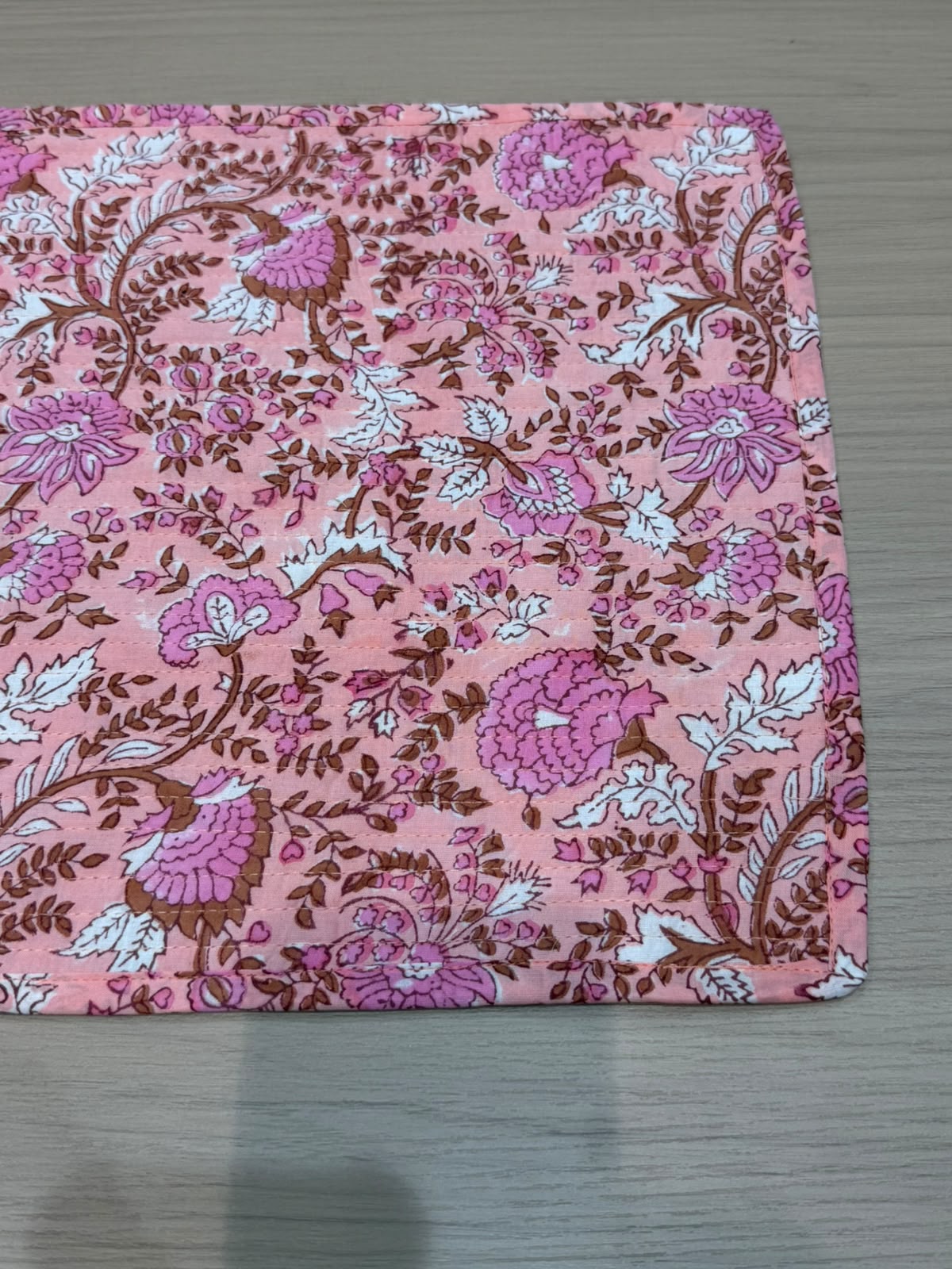 Cotton Quilted Dining Mat Set with Napkins