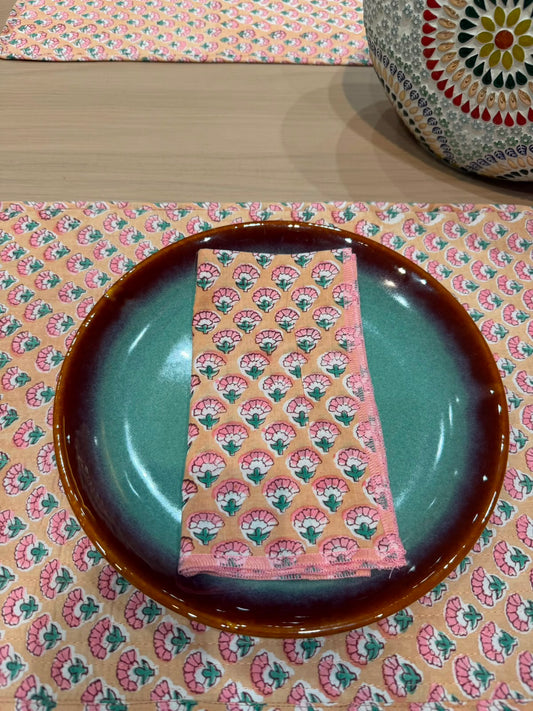 Cotton Quilted Dining Mat Set with Napkins