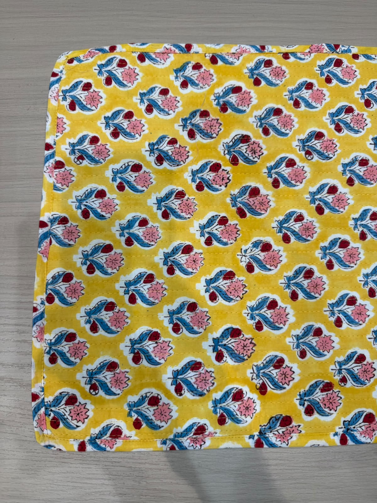 Cotton Quilted Dining Mat Set with Napkins