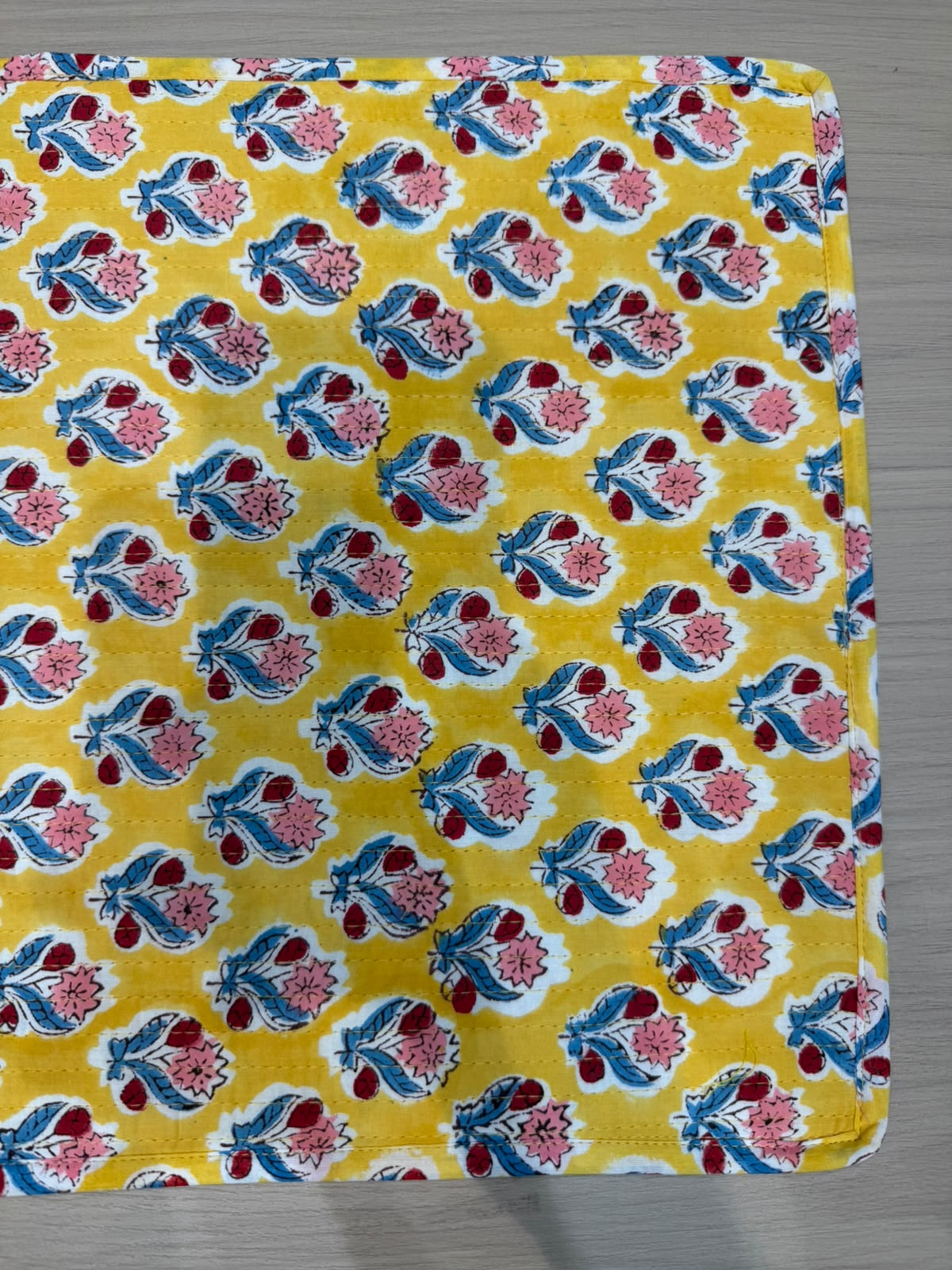 Cotton Quilted Dining Mat Set with Napkins