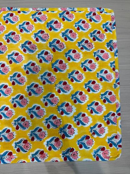 Cotton Quilted Dining Mat Set with Napkins
