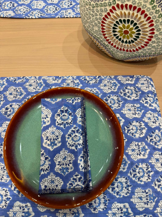Cotton Quilted Dining Mat Set with Napkins