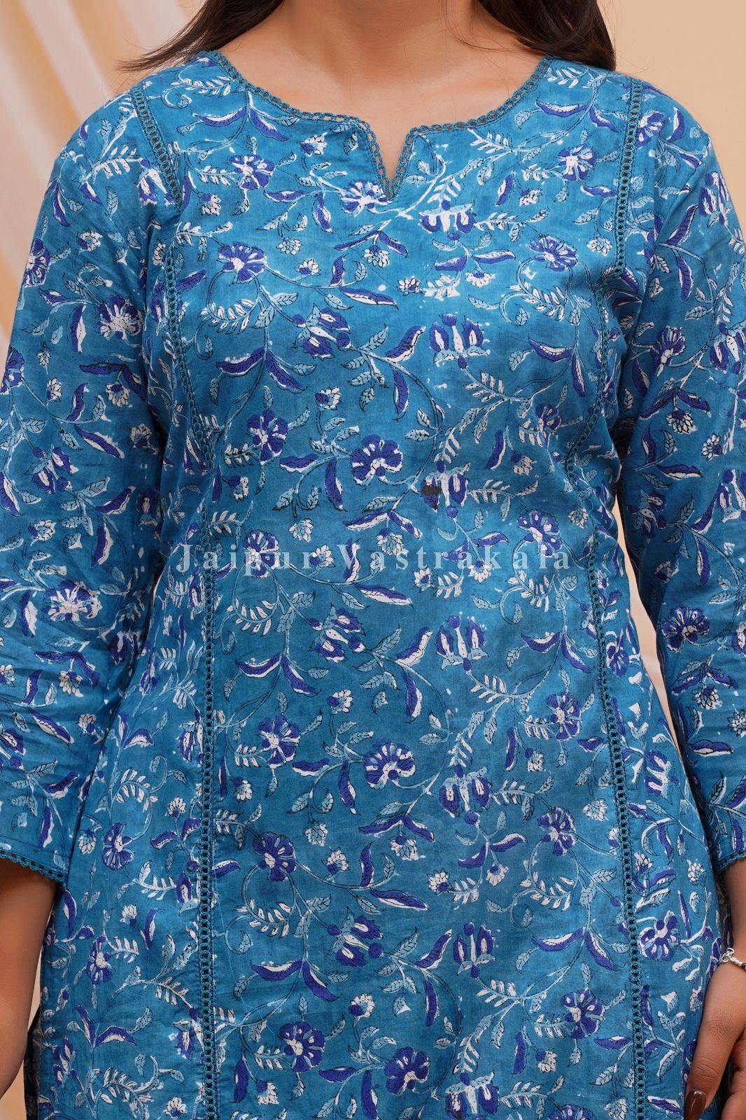hand block printed kurta set with dupatta