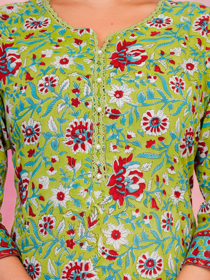 Green Whispers Chiffon Dupatta Suit