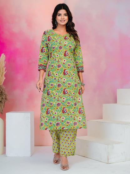 Green Whispers Chiffon Dupatta Suit