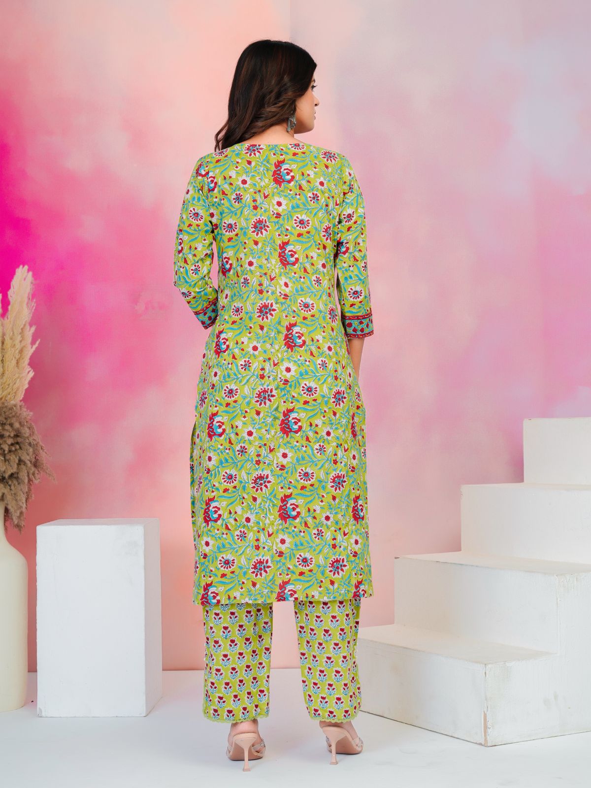 Green Whispers Chiffon Dupatta Suit