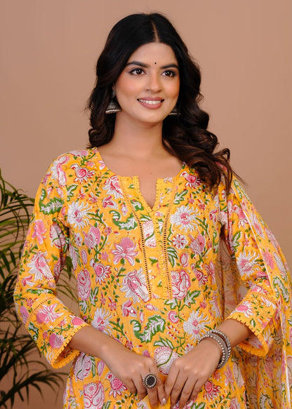 Yellow Blush Pakistani Lace Chiffon Dupatta Suit