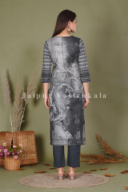 hand block printed kurta set with dupatta