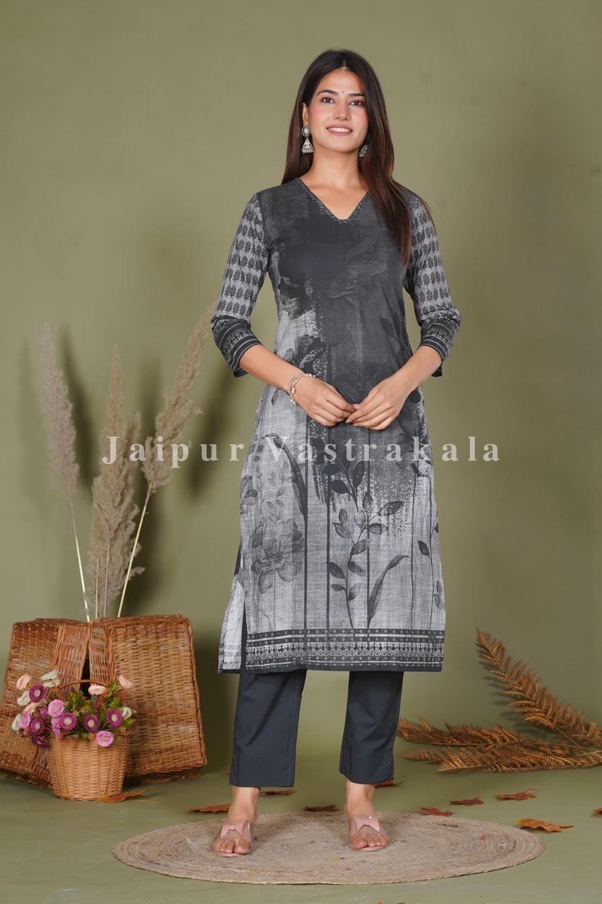 hand block printed kurta set with dupatta