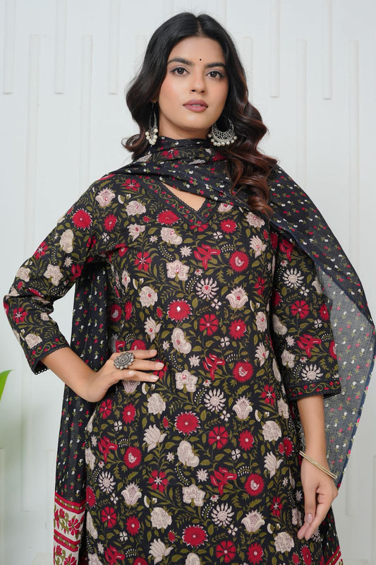 Black Mehfil Farsi Salwar Cotton Suit