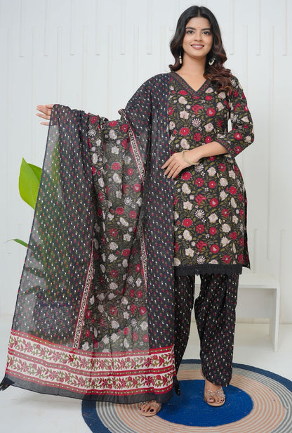 Black Mehfil Farsi Salwar Cotton Suit