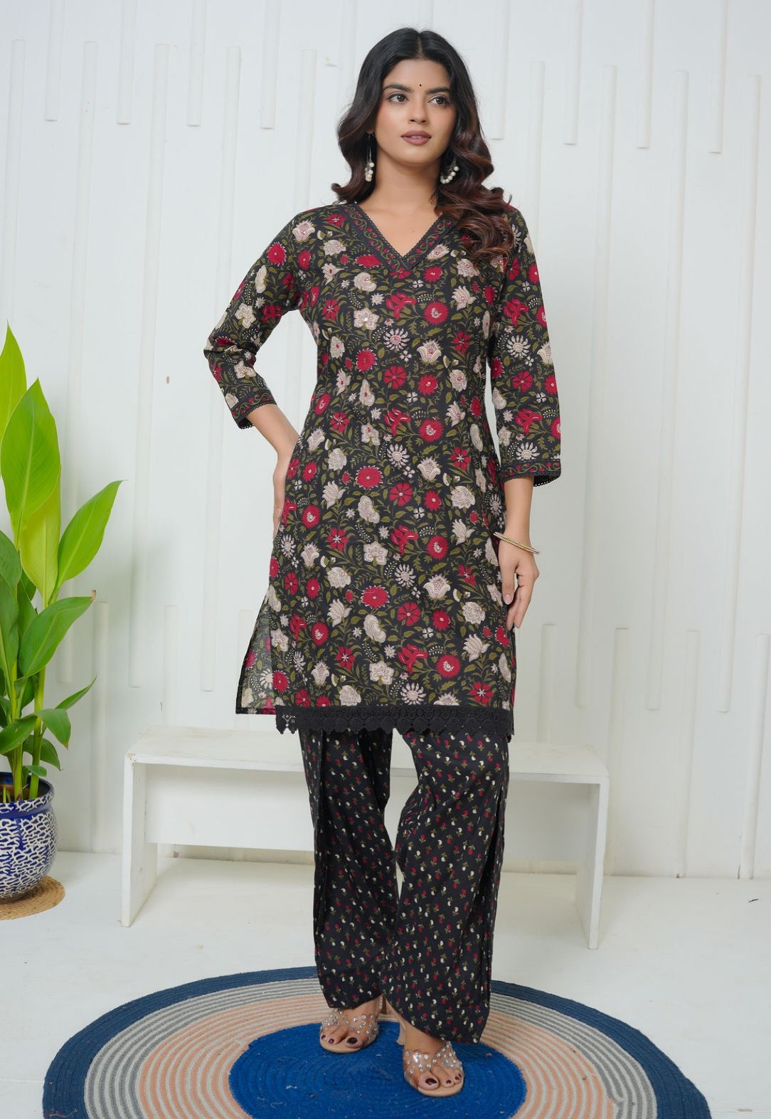 Black Mehfil Farsi Salwar Cotton Suit