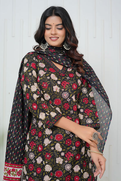Black Mehfil Farsi Salwar Cotton Suit