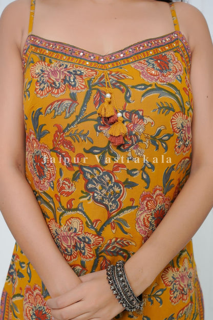 Yellow Phoolkari Spaghetti Cotton Set