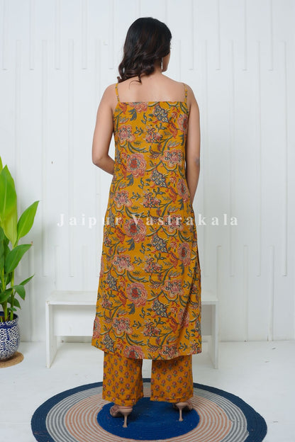 Yellow Phoolkari Spaghetti Cotton Set