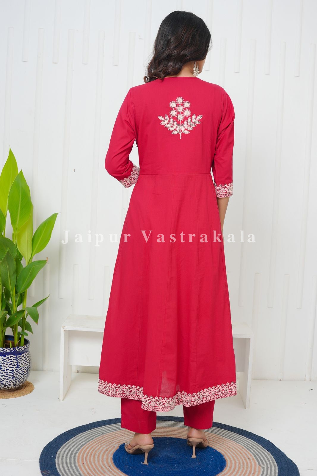 Red Embroidery Affair Anarkali Suit