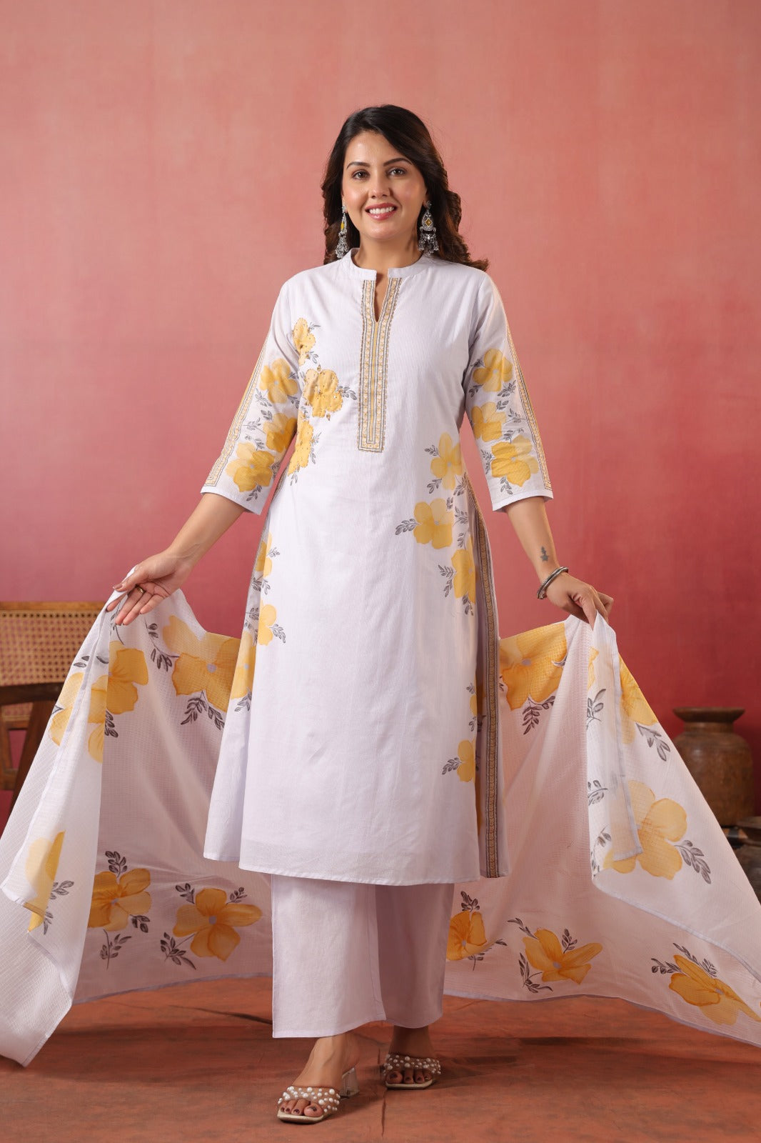 Lilac Charm Cotton Silli Suit