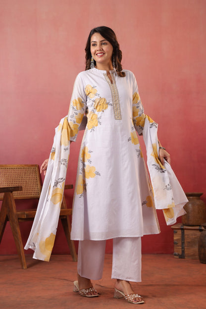 Lilac Charm Cotton Silli Suit