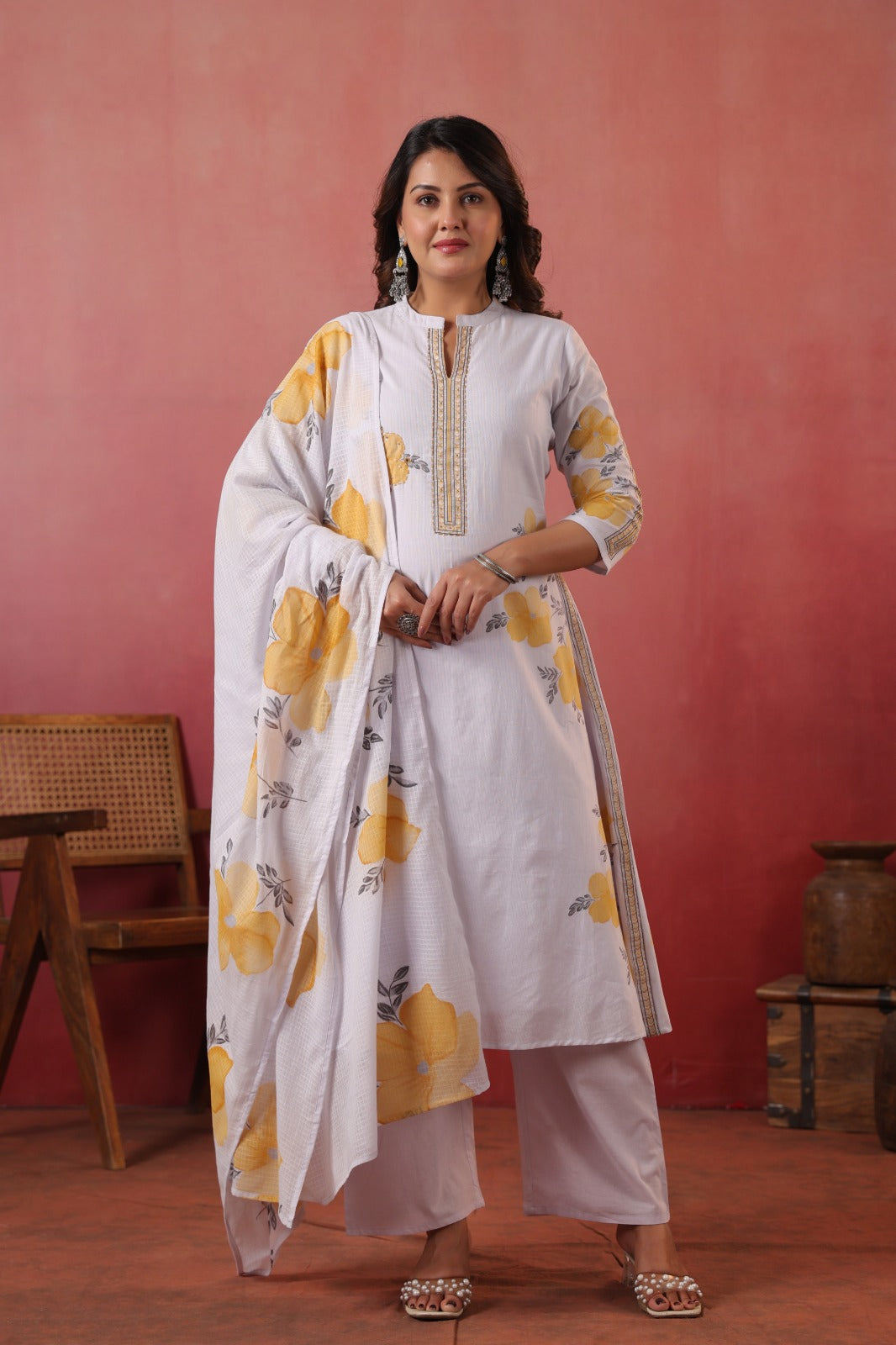 Lilac Charm Cotton Silli Suit