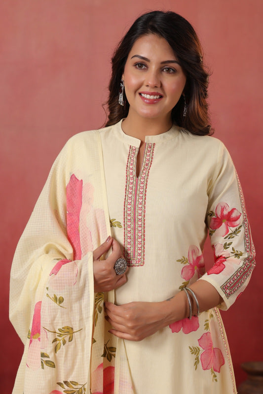 Yellow Charm Cotton Silli Suit