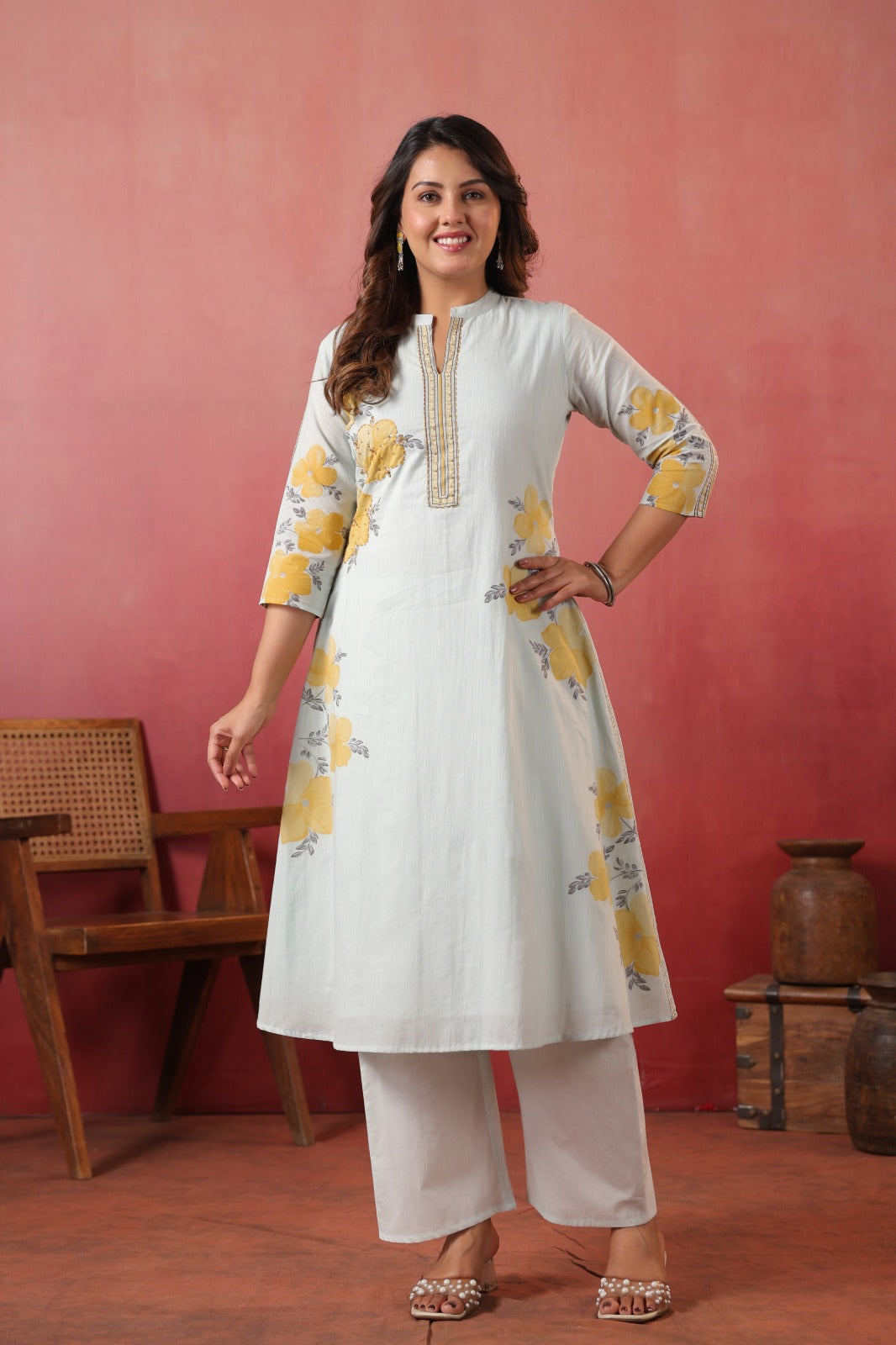 Mint Charm Cotton Silli Suit