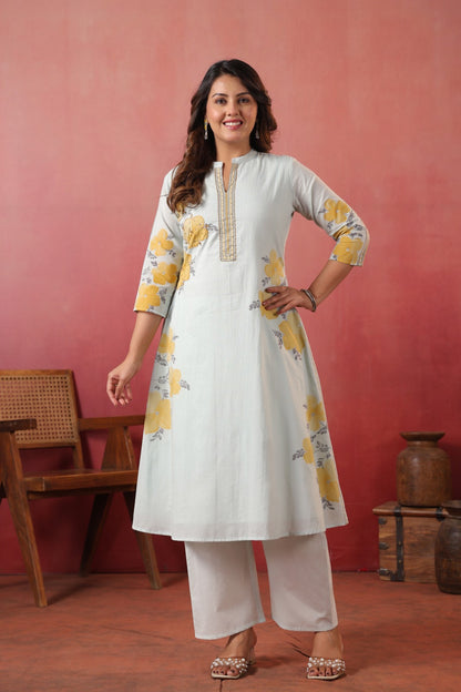 Mint Charm Cotton Silli Suit