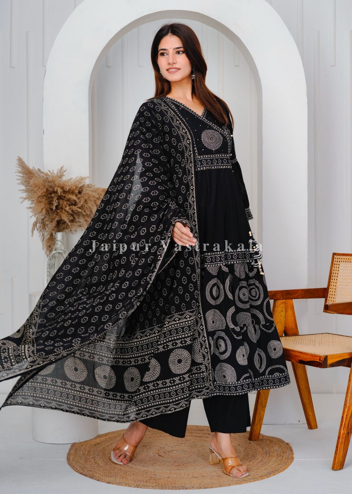 hand block printed kurta set with dupatta