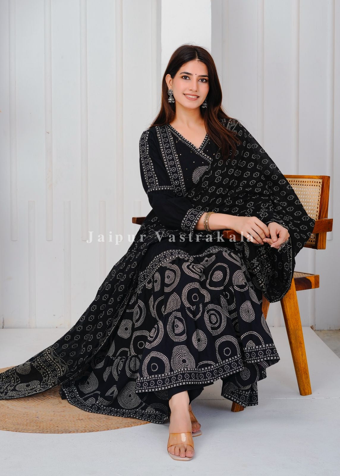 hand block printed kurta set with dupatta