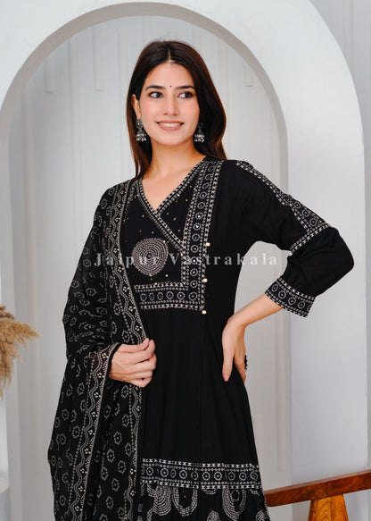 hand block printed kurta set with dupatta