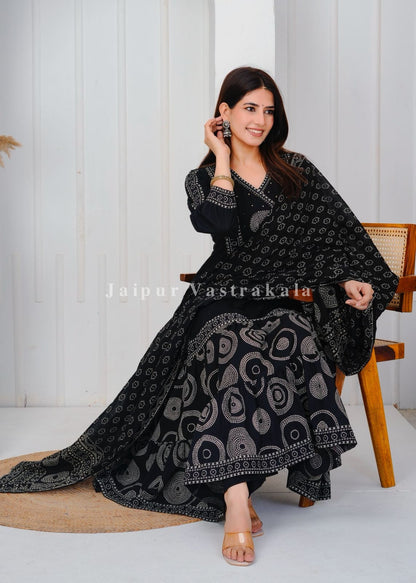 hand block printed kurta set with dupatta