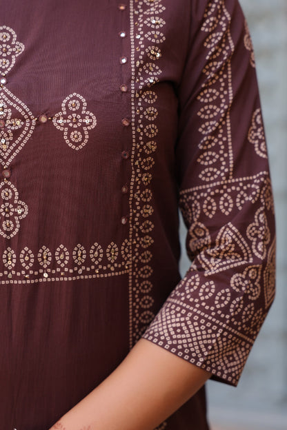Cocoa Bean Noor Cotton Dupatta Suit