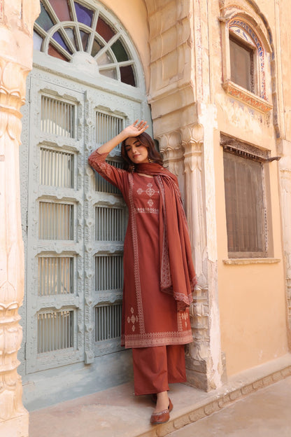 Terracotta Noor Cotton Dupatta Suit