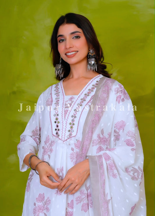 Soothing Muave Boota Cotton Dupatta Set
