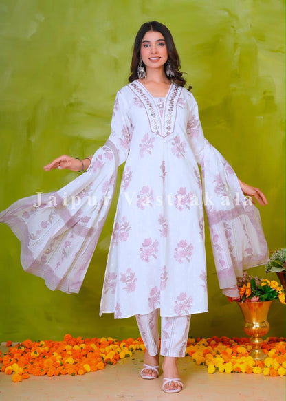 Soothing Muave Boota Cotton Dupatta Set