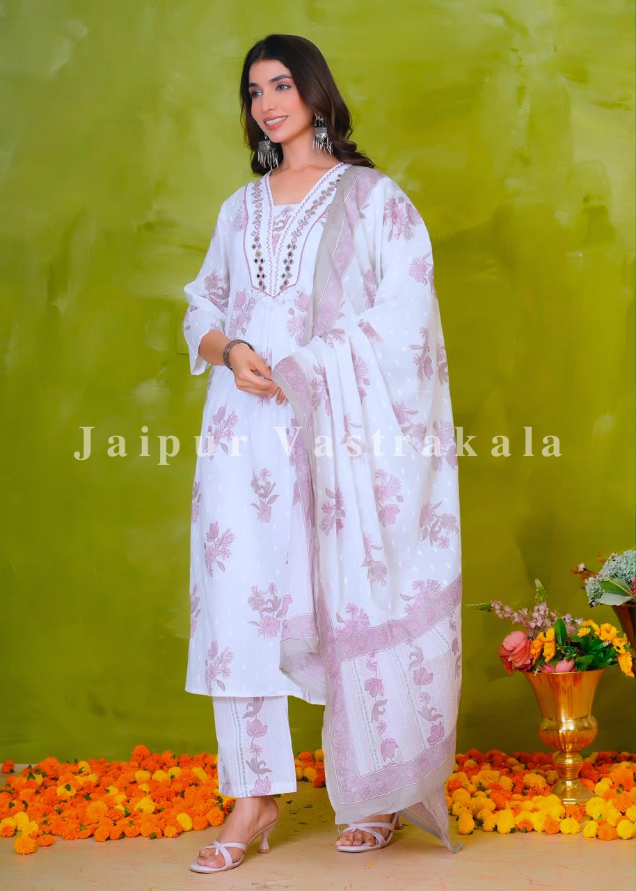Soothing Muave Boota Cotton Dupatta Set