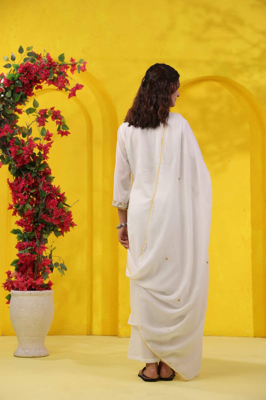 Yellow Mehfil Embroidery Mul Cotton Suit