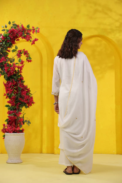 Yellow Mehfil Embroidery Mul Cotton Suit