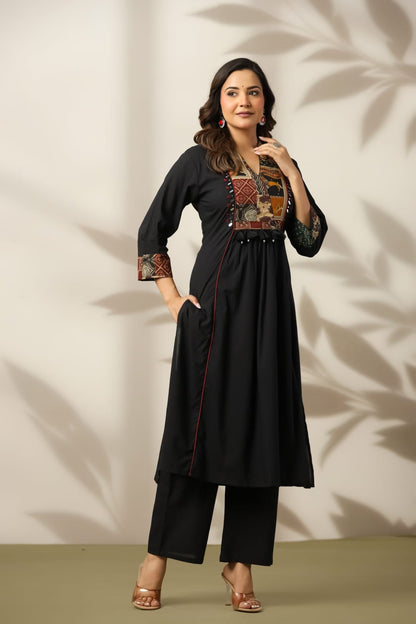 Black Heritage Patch Cotton Suit