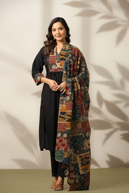 Black Heritage Patch Cotton Suit