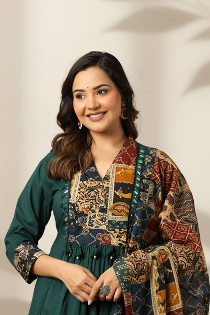 Green Heritage Patch Cotton Suit