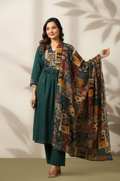 Green Heritage Patch Cotton Suit