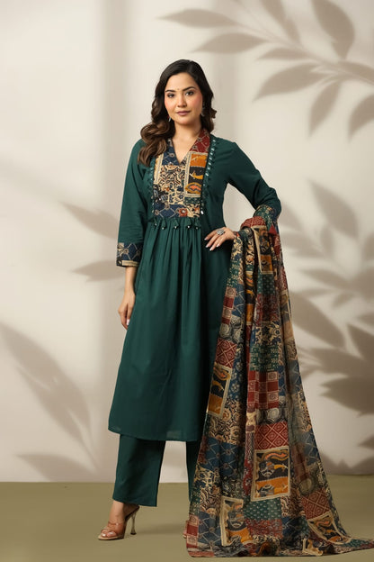 Green Heritage Patch Cotton Suit