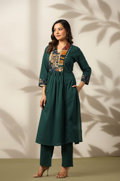 Green Heritage Patch Cotton Suit