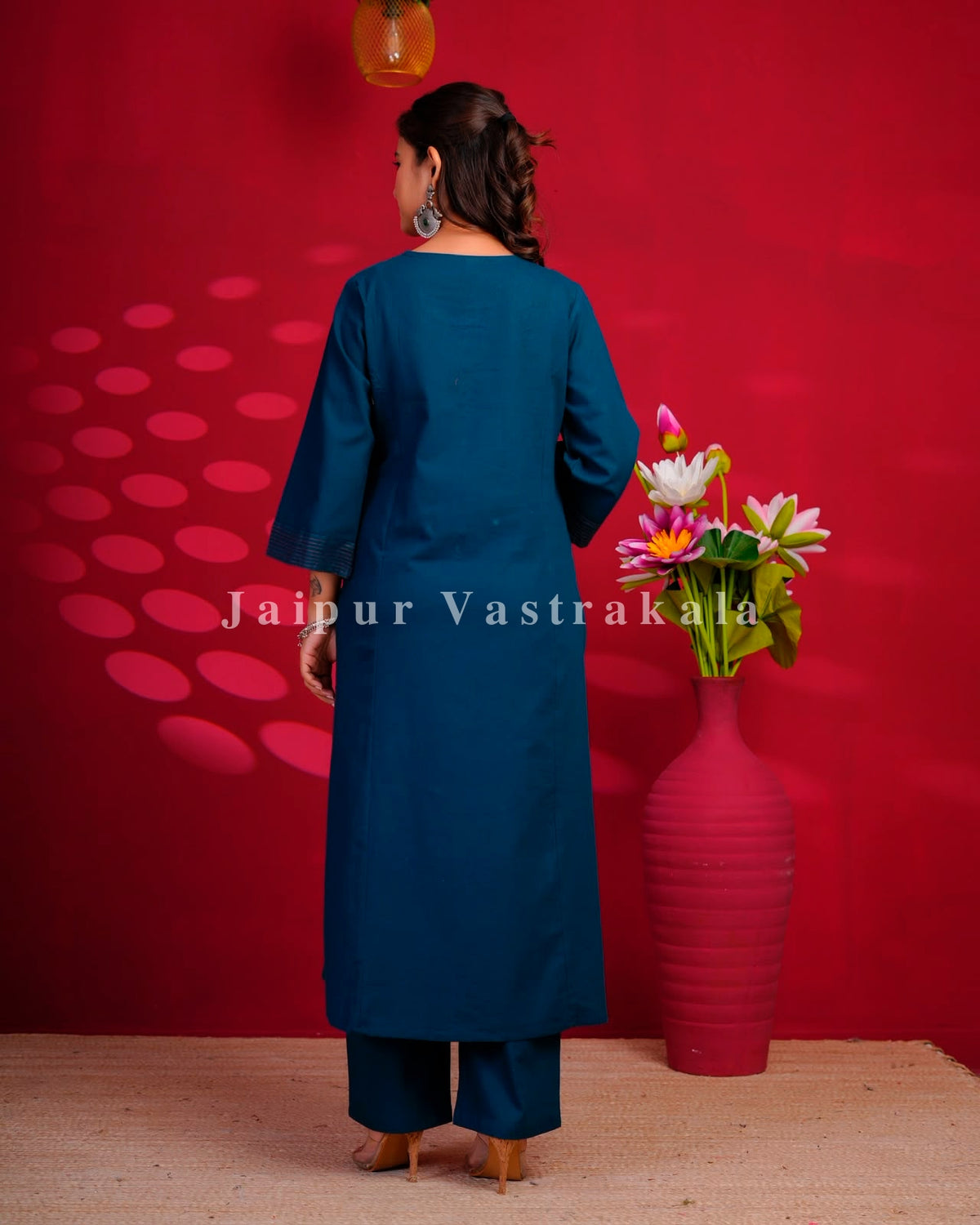 Blue Maze Embroidery Flex Cotton Dupatta Set