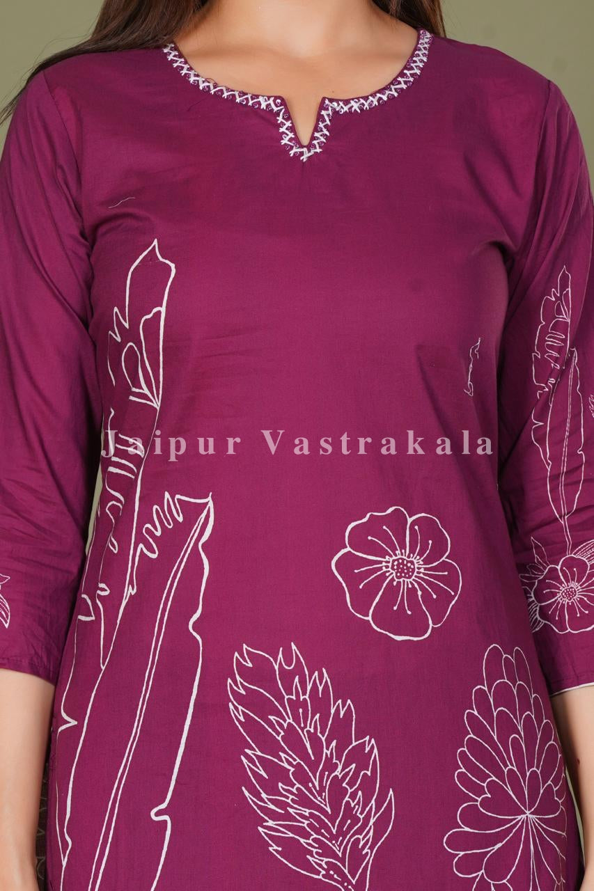 hand block printed kurta set with dupatta