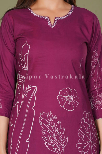 hand block printed kurta set with dupatta
