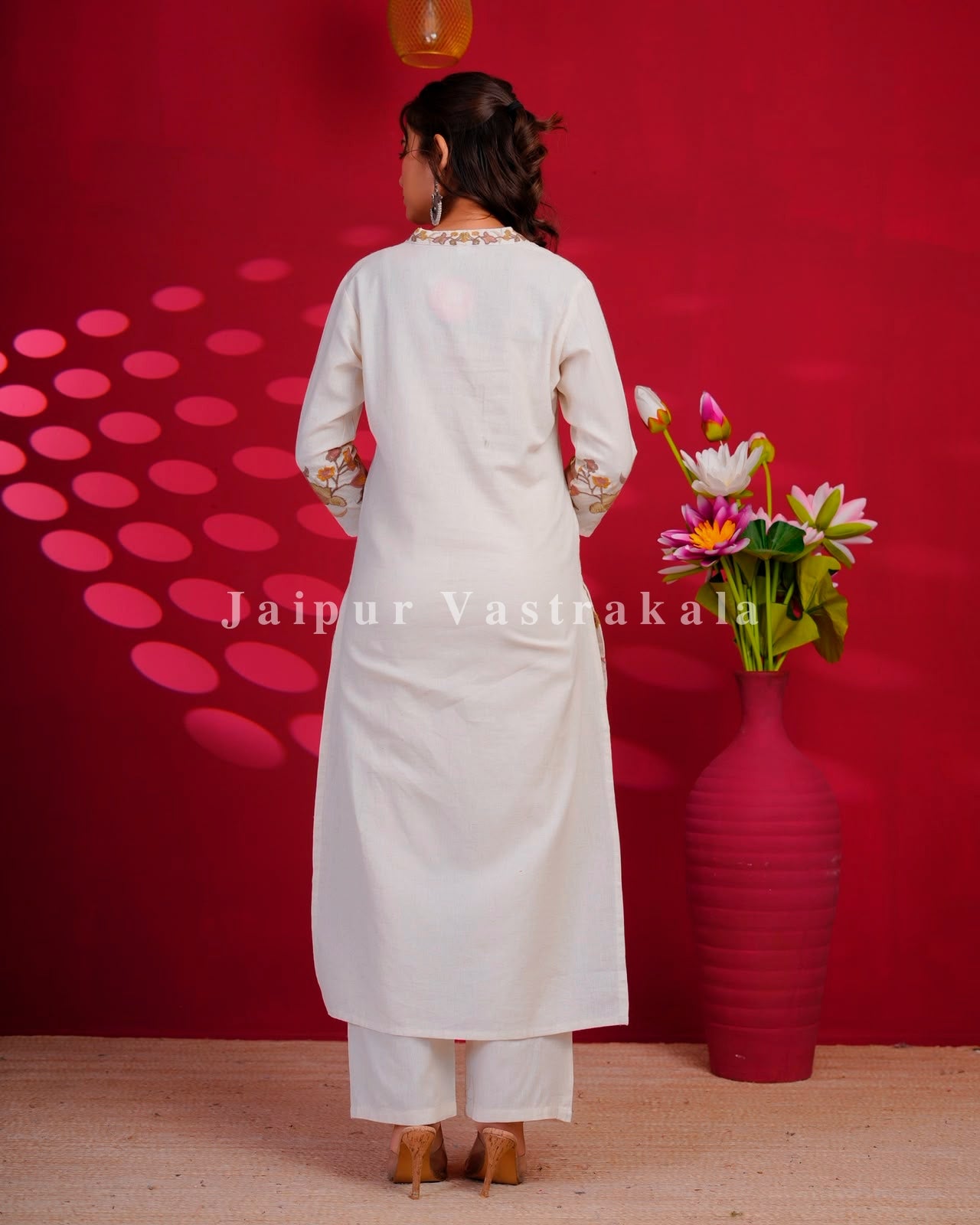 Peach Whisper Embroidery Flex Cotton Dupatta Set