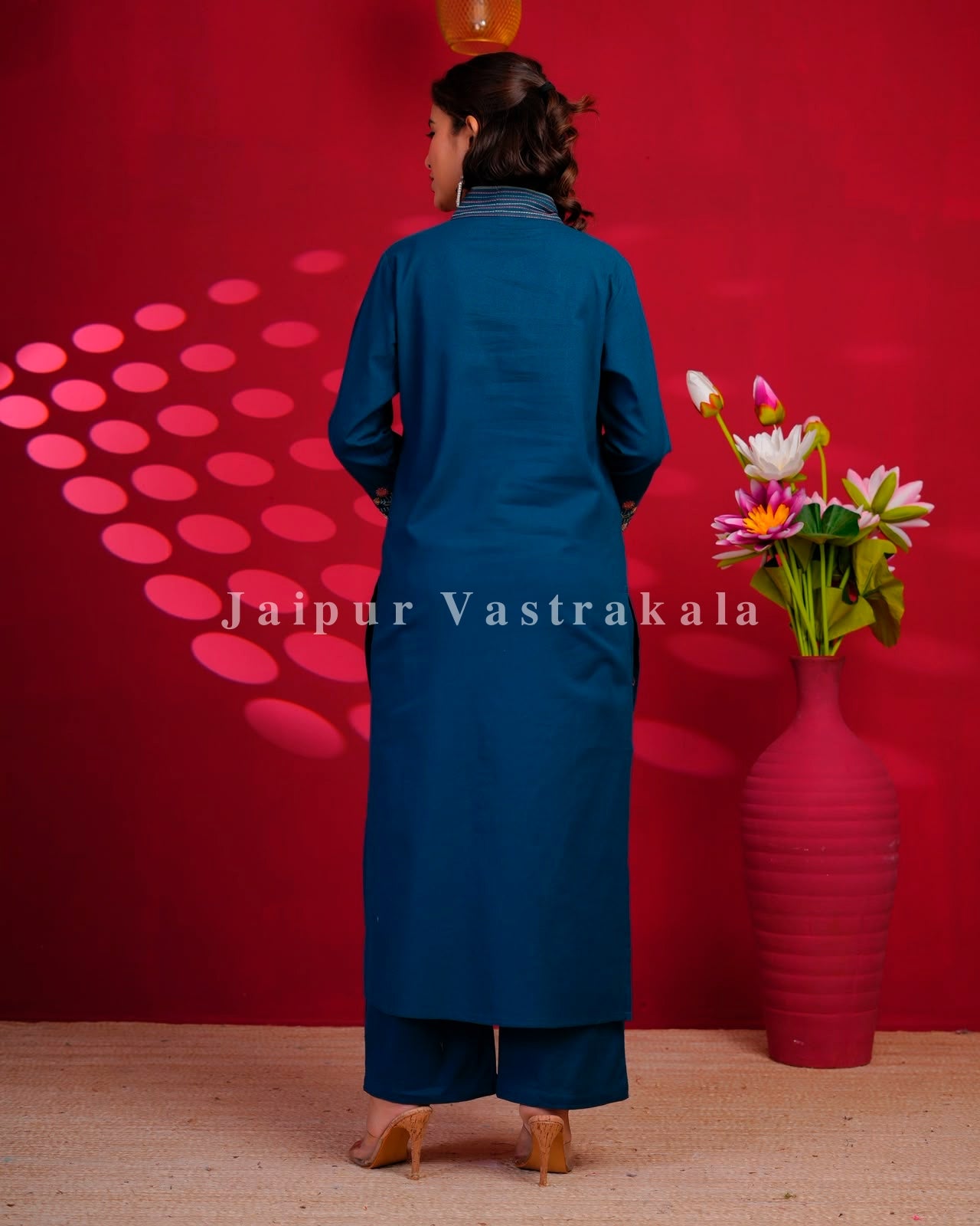 Blue Boota Embroidery Flex Cotton Dupatta Set